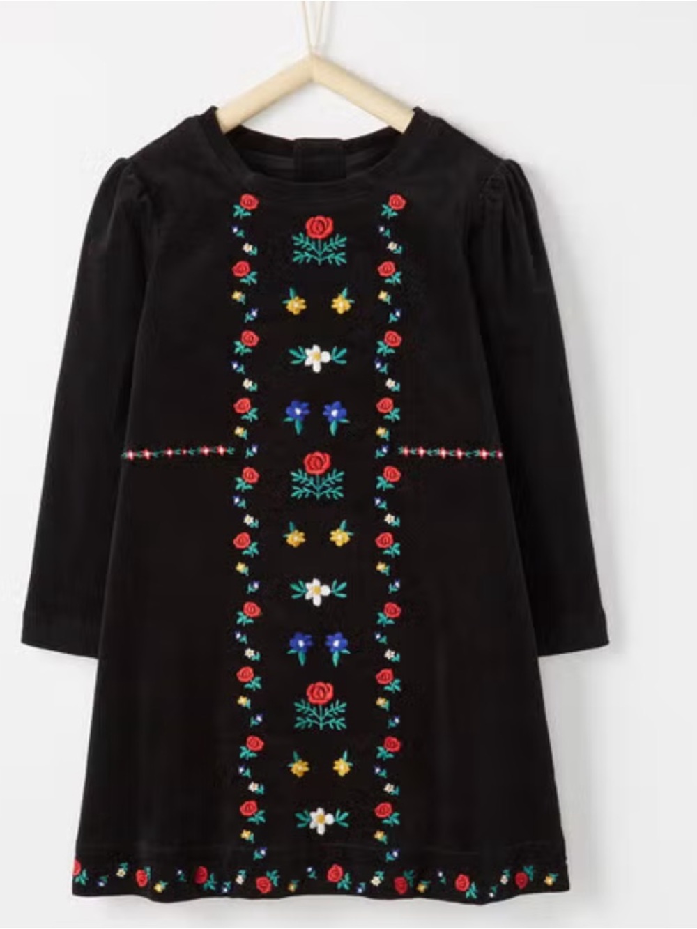 Hanna Andersson Snö Happy Velveteen Dress Embroidered Girl’s Sz 6-7 Holiday $84